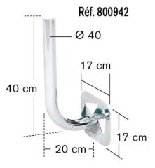 Erard 800942 - Bras de fixation zingue / Alu