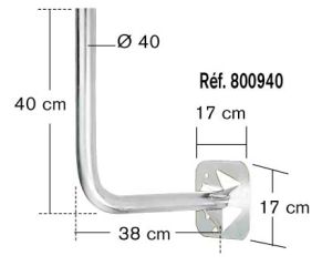 Erard 800940 - Bras de fixation zingue / Alu